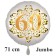 Großer Zahl 60 Luftballon aus Folie zum 60. Geburtstag, 71 cm, Weiß/Gold, heliumgefüllt