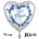 Silvester Herzluftballon: Viel Glück. Satin de Luxe, weiß, 70 cm