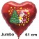 Weihnachtsballon Einhorn mit Weihnachtsbaum, rotes grosses Herz inklusive Ballongas