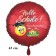 Hallo Schule! Kindergarten aus.. Luftballon aus Folie, 45 cm, inklusive Helium, Satin de Luxe, rot