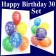 zum 30. Geburtstag, Set aus Happy Birthday und Zahlen-Luftballons mit Heliumflasche, Geburtstagsdekoration