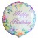 Happy Birthday Flowers Luftballon aus Folie zum Kindergeburtstag