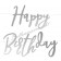 Silbernes Partybanner Happy Birthday