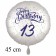 Luftballon zum 13. Geburtstag, Happy Birthday - Konfetti