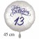 Luftballon zum 13. Geburtstag, Happy Birthday - Konfetti