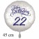 Luftballon zum 22. Geburtstag, Happy Birthday - Konfetti