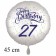Luftballon zum 27. Geburtstag, Happy Birthday - Konfetti