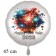 Rundluftballon in weiss aus Folie zu Silvester und Neujahr, Happy New Year, Silvesterdeko