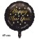 Rundluftballon in Schwarz aus Folie zu Silvester und Neujahr, Happy New Year, Silvesterdeko