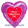 Happy Valentine's Day Luftballon mit Herzchen aus Folie mit Helium zum Valentinstag