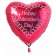 Happy Valentine's Day Luftballon mit weißen Herzchen aus Folie mit Helium zum Valentinstag