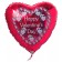 Happy Valentine's Day Rose Heart, Luftballon mit Helium zum Valentinstag