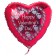 Happy Valentine's Day Luftballon aus Folie, Rosenherz