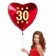 Helium-Herzluftballon, Rot, zum 30. Geburtstag