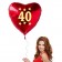 Helium-Herzluftballon, Rot, zum 40. Geburtstag