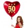 Helium-Herzluftballon, Rot, zum 50. Geburtstag