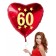 Helium-Herzluftballon, Rot, zum 60. Geburtstag