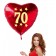 Helium-Herzluftballon, Rot, zum 70. Geburtstag