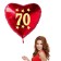 Helium-Herzluftballon, Rot, zum 70. Geburtstag