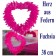 Herz aus Federn in Fuchsia