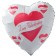 Zum Valentinstag, weißer Herz-Luftballon aus Folie mit Helium Ballongas, Liebesgrüße, Ballongrüße