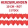 Herzgirlanden Rot, 10 cm, 3 Meter, 2 Stück