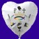 Zur Kommunion - Alles Liebe, weißer Herzluftballon aus Folie, religiöse Symbole, mit Ballongas Helium
