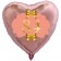Herzluftballon aus Folie, Rosegold, zum 84. Geburtstag, Rosa-Gold