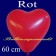 Herzluftballon, 60 cm, rot