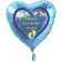 Herzluftballon Türkis aus Folie ohne Helium zu Geburt und Taufe, Baby Party: Hurra! Ein kleiner Prinz!