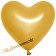 Herzballons, Latexballons in Herzform Metallic in Gold, 26 cm