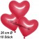 Metallic Herzluftballons, 26 cm, Rot, 10 Stück
