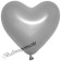 Herzballons, Latexballons in Herzform Metallic in Silber, 26 cm
