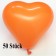 Herzluftballons 12-14 cm, Orange, 50 Stück