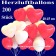 Herzluftballons groß, 40-45 cm, Rot und Weiß, Luftballons aus Latex in Herzform, 200 große rote und weiße Herzballons