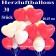 Herzluftballons groß, 40-45 cm, Rot und Weiß, Luftballons aus Latex in Herzform, 30 große rote und weiße Herzballons