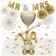 Personalisiertes Alles Gute zur Hochzeit Deko-Set zur Hochzeit in Gold und Weiß