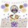 Personalisiertes Just Married Deko-Set zur Hochzeit in Gold, Flieder und Creme