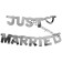 Glänzendes Just Married Banner in Silber