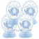 Honigwaben Tischdeko zu Babyparty und Geburt eines Jungen Baby Shower blau, 4 Stueck