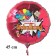 Hurra - endlich ein Schulkind, runder, roter Luftballon aus Folie, 45 cm, inklusive Helium