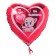 In Liebe zum Valentinstag, roter Herz-Luftballon aus Folie mit Helium Ballongas, Liebesgrüße, Ballongrüße