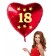 Helium-Herzluftballon, Rot, zum 18. Geburtstag