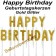 Happy Birthday Geburtstagskerzen, Gold Glitzer, Buchstabenkerzen