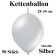 Kettenballons-Girlandenballons-Silber-Metallic, 28-30 cm, 50 Stück