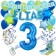 Personalisiertes Dekorations-Set mit Ballons zum 3. Geburtstag, Happy Birthday Blau, 38 Teile
