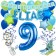 Personalisiertes Dekorations-Set mit Ballons zum 9. Geburtstag, Happy Birthday Blau, 38 Teile