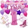 Personalisiertes Dekorations-Set mit Ballons zum 1. Geburtstag, Happy Birthday Pink, 38 Teile