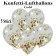 Konfetti-Luftballons 30 cm, Kristall, Transparent mit goldenem Konfetti gefüllt, 5 Stück