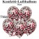 Konfetti-Luftballons 30 cm, Kristall, Transparent mit rotem Konfetti gefüllt, 5 Stück